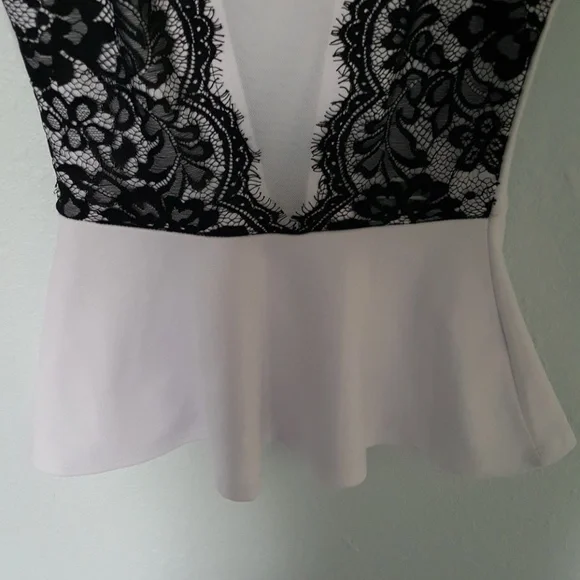 White Peplum Lace top - Picture 3 of 5